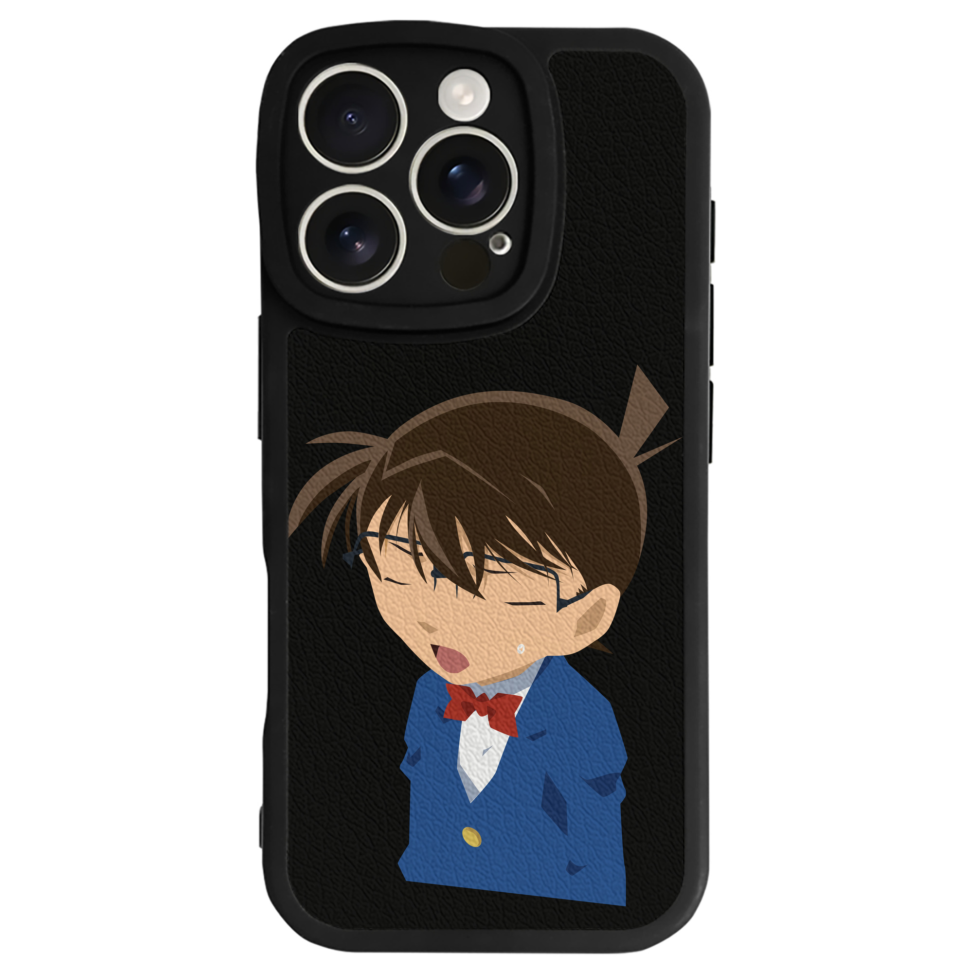 （画像用） 名探偵コナン 江戸川 コナン Detective Conan Conan Edogawa 【iPhone 16シリーズ対応】シリコンスマホケース（レザー調） 材質：シリコン